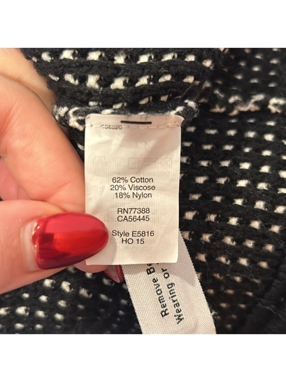 Madewell Black and White Knit Cocoon Open Front Cardigan Size XS - Picture 6 of 6